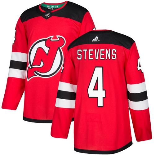 Adidas Men New Jersey Devils #4 Scott Stevens Red Home Authentic Stitched NHL Jersey